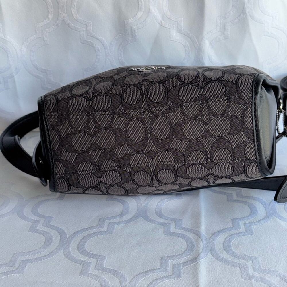 Coach Signature Crossbody Bag in Charcoal with  Black Leather V1706 - Picture 6 of 9